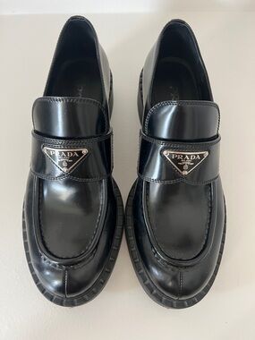 Prada Black Leather Loafers